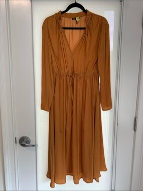Maje Marigold Crepe Drawstring Midi Dress - Size 1